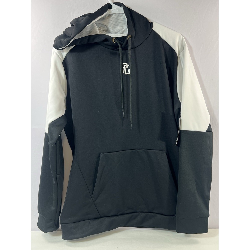 Perfect Game Men's Training Hoodie Fleece Lined Black/White Size Medium‎